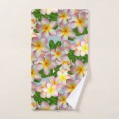 Roze Frangipani Plumeria Bloemen Badhanddoek Set Bad Handdoek (Handdoek)