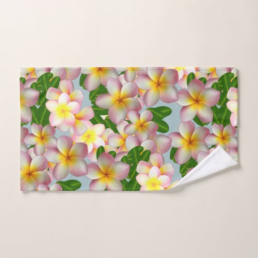 Roze Frangipani Plumeria Bloemen Badhanddoek Set Bad Handdoek (Handdoek)