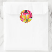 Roze Frangipani Plumeria strand bruiloft Ronde Sticker (Tas)