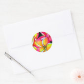Roze Frangipani Plumeria strand bruiloft Ronde Sticker (Envelop)