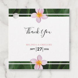 Roze Frangipani Plumeria Wedding Gift Bedankjes Labels