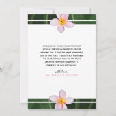 Roze Frangipani Plumeria Wedding Hartelijk dank Bedankkaart (Voorkant)