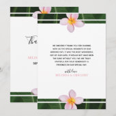 Roze Frangipani Plumeria Wedding Hartelijk dank Bedankkaart (Voorkant / Achterkant)