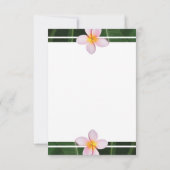 Roze Frangipani Plumeria Wedding RSVP Kaarten (Achterkant)