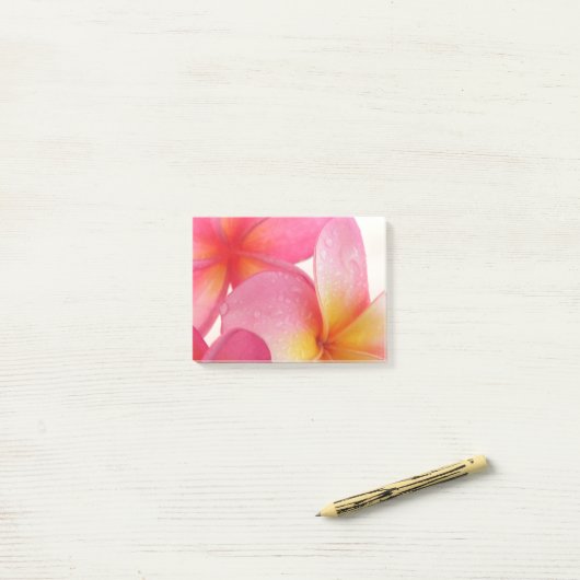 Roze Frangipani Post-it® notes 10,2 x 7,6 (Op bureau)