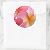 Roze Frangipani Ronde Sticker (Tas)