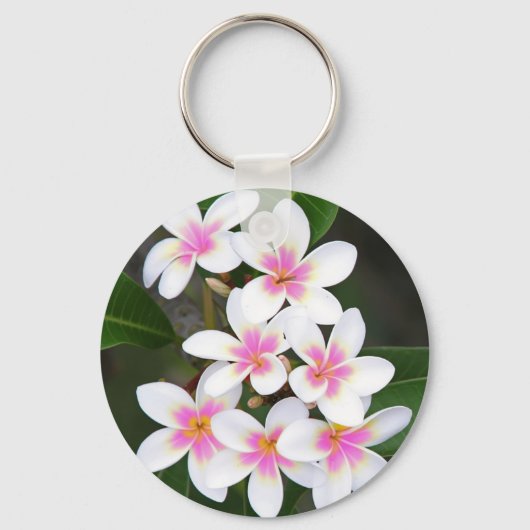 roze frangipani sleutelhanger (Voorkant)