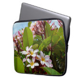 Roze Frangipani-structuur, laptophoes Laptop Sleeve (Voorkant Links)