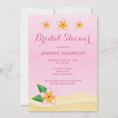 Roze Frangipani Tropisch Bloem Vrijgezellenfeest Kaart (Voorkant)