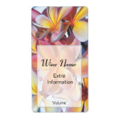 Roze Frangipani Wijnlabel Etiket (Voorkant)