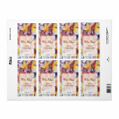 Roze Frangipani Wijnlabel Etiket (Full Sheet)