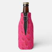 roze Frangipanis op roze, Flesjeskoeler (Fles Achterkant)