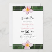 Roze franjangipani Plumeria Wedding slaat de datum Save The Date (Voorkant)