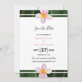 Roze franjangipani Plumeria Wedding slaat de datum Save The Date