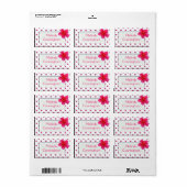 Roze Franjipani - Meisjes schoolnaam label (Full Sheet)