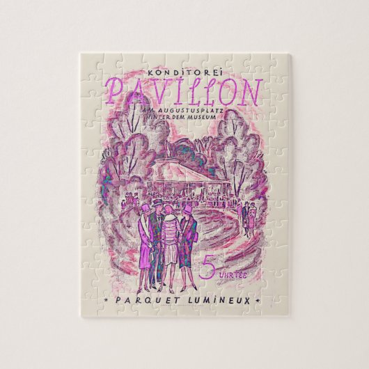 Roze Frans Adverteren Poster evenement Legpuzzel (Verticaal)