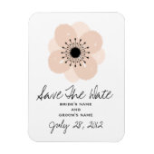 Roze Frans Anemone Bruiloft Save The Date Magnet Magneet (Verticaal)
