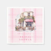 Roze Frans Cafe Vrijgezellenfeest Servet (Voorkant)