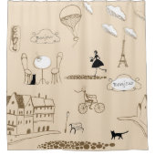 Roze Frans: Chique patroon ontwerp. Douchegordijn (Voorkant)