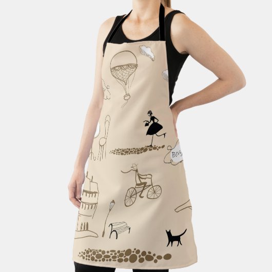 Roze Frans: Chique patroon ontwerp. Schort (Insitu)