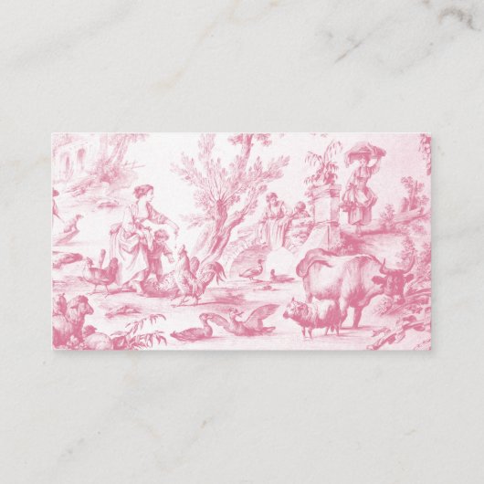 Roze Frans Country Boerderij Luier Raffle Ticket Informatiekaartje (Achterkant)