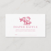 Roze Frans Country Boerderij Luier Raffle Ticket Informatiekaartje (Voorkant)