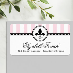  Roze Frans Fleur De Lis Return Address Etiket