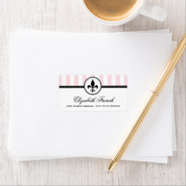  Roze Frans Fleur De Lis Return Address Etiket