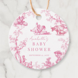 Roze Frans Land Boerderij Dier Meisje Baby shower Bedankjes Labels