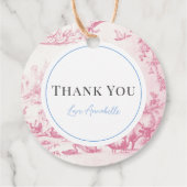 Roze Frans Land Boerderij Dier Meisje Baby shower Bedankjes Labels (Achterkant)