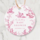Roze Frans Land Boerderij Dier Meisje Baby shower Bedankjes Labels (Voorkant)