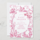 Roze Frans Land Boerderij Dier Meisje Baby shower Kaart (Voorkant)