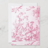 Roze Frans Land Boerderij Dier Meisje Baby shower Kaart (Achterkant)