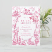 Roze Frans Land Boerderij Dier Vrijgezellenfeest Kaart (Staand voorkant)