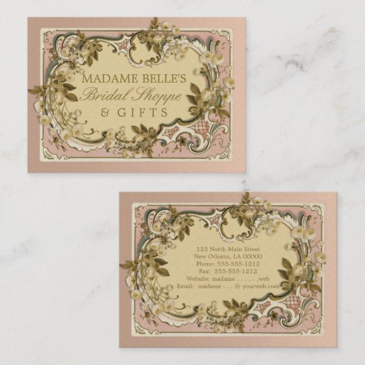 Roze Frans  Lijst | Rozen Bridal Boutique Visitekaartje (Voorkant / Achterkant)