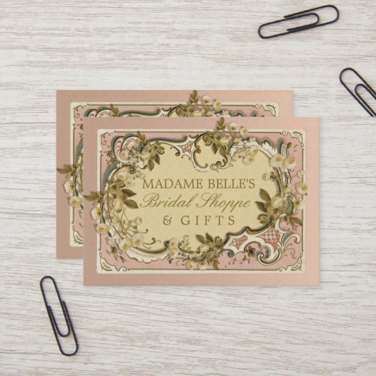 Roze Frans  Lijst | Rozen Bridal Boutique Visitekaartje (Voorkant / Achterkant in situ)