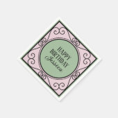 Roze Frans Parijs thema meisje Verjaardag Papier S Servet (Hoek)