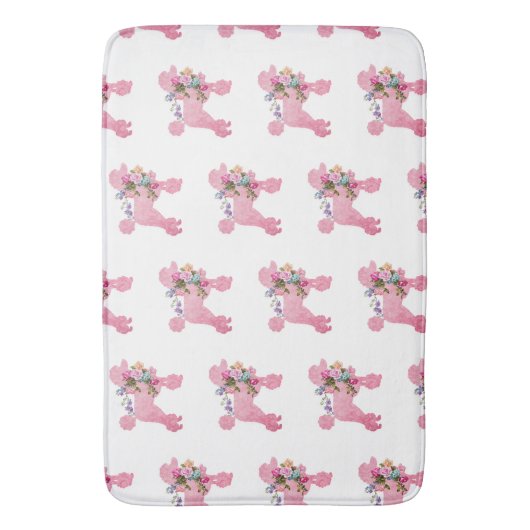 Roze Frans Rodle accent Badmat (Voorkant Verticaal)