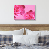  roze Frans roos bloemenzwart fine art Canvas Afdruk (Insitu (Slaapkamer))