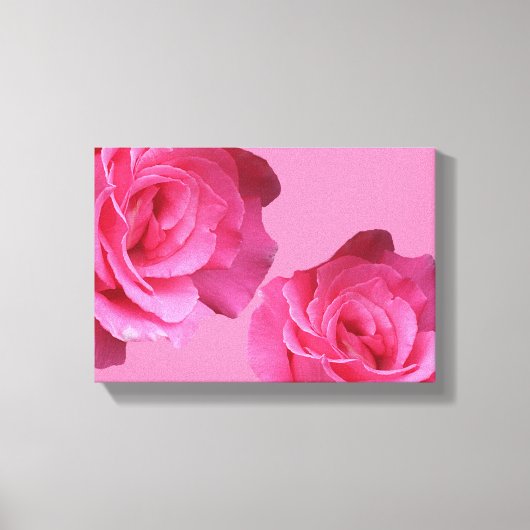  roze Frans roos bloemenzwart fine art Canvas Afdruk (Voorkant)