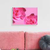  roze Frans roos bloemenzwart fine art Canvas Afdruk (Insitu (Woonkamer))