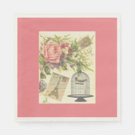 Roze Frans Thema  Paris Paper Napkins Servetten