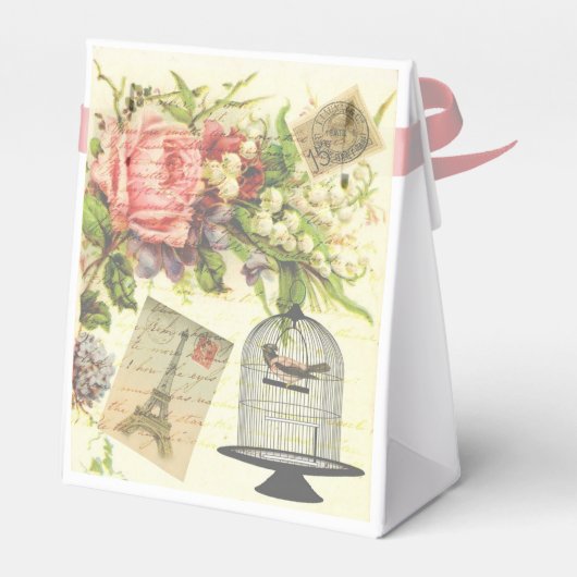 Roze Frans Thema  Paris Party Favor Boxes Bedankdoosjes (Achterkant)