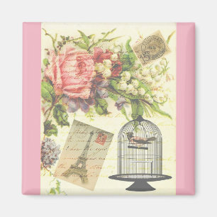 Roze Frans Theme Paris Magnet