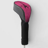 Roze  Frans Vlaams Golfkopje Hoesje Golfheadcover (Schuin)