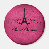 Roze  Frans Vlaamse zoete 16 Magnet (Voorkant)