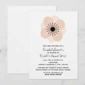 Roze Franse Anemone Bridal Shower Uitnodiging (Voorkant / Achterkant)