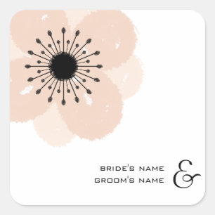 Roze Franse Anemone Bruiloft Sticker