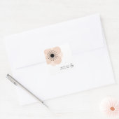 Roze Franse Anemone Bruiloft Sticker (Envelop)
