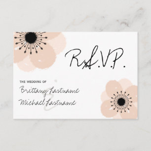 Roze Franse Anemone Wedding RSVP
